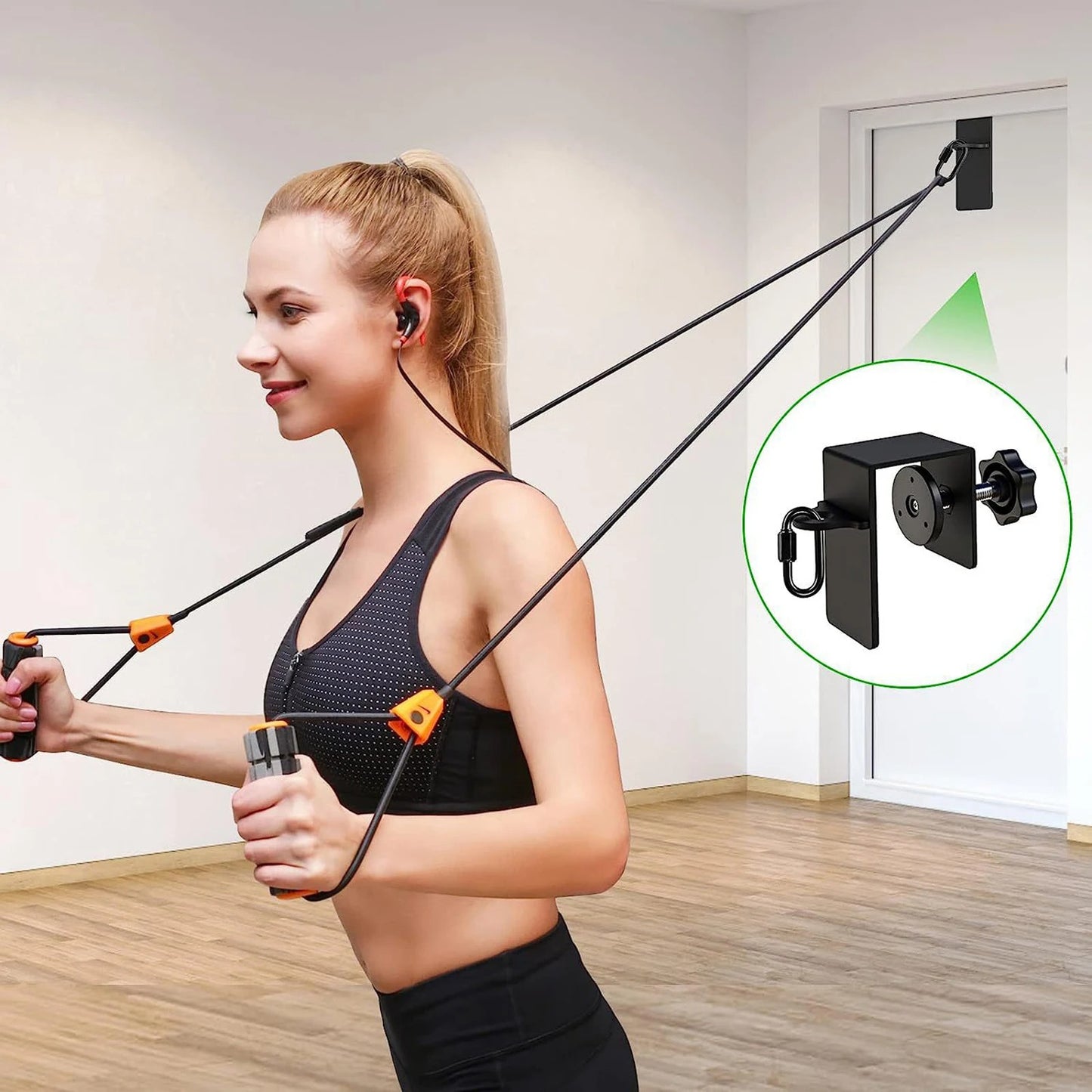 Resistance band door attachment