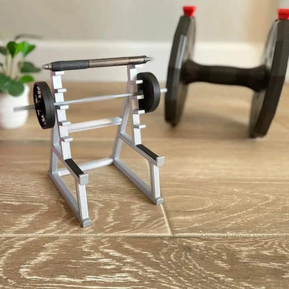 Barbell pen holder